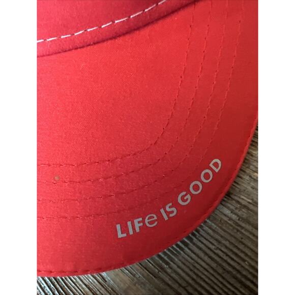 NEW RED LIFE IS GOOD EMBROIDERED COTTON BASEBALL TYPE HAT ADJUSTABLE BACK - Picture 2 of 5